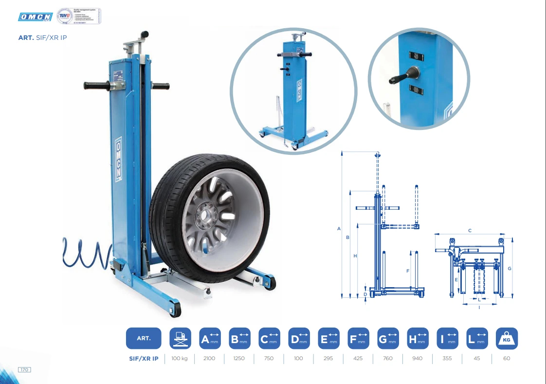 Xe nâng hạ bánh xe bảo dưỡng nhanh OMCN SIF/XR IP