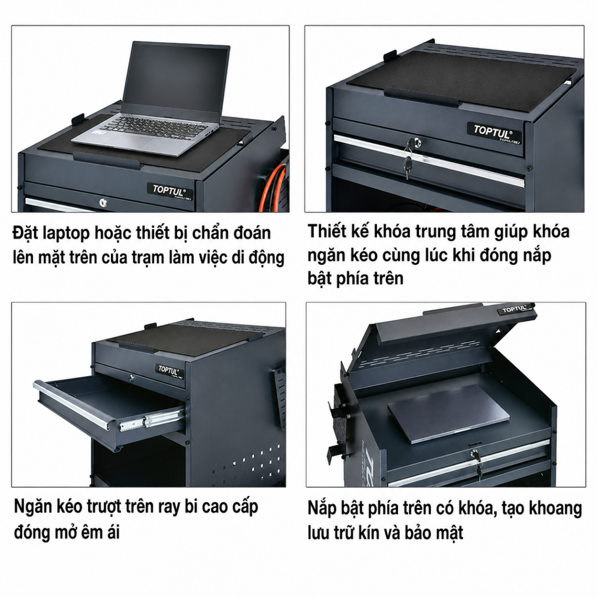 Tủ đựng máy chẩn đoán di động TOPTUL TCMD0103 Tủ đựng máy chẩn đoán di động TOPTUL TCMD0103