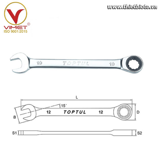 Cờ lê vòng miệng tự động TOPTUL AOAA2222