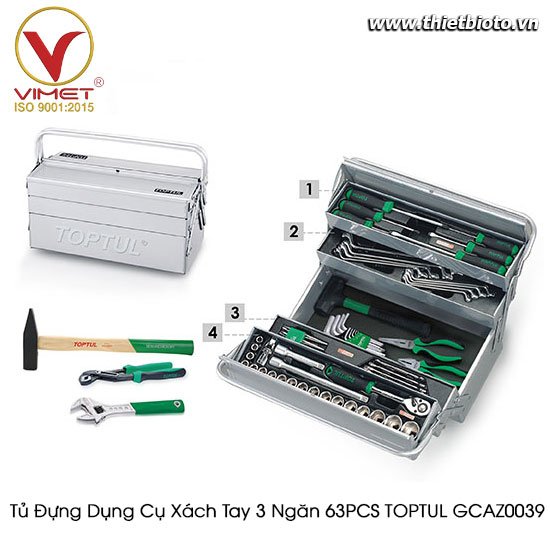 Hộp dụng cụ xách tay 63 chi tiết Toptul GCAZ0039