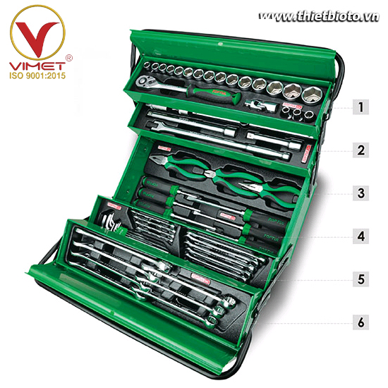 Tủ đồ nghề sách tay 62 chi tiết TOPTUL GCAZ0057