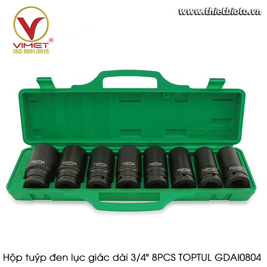 Hộp tuýp đen lục giác dài 3/4