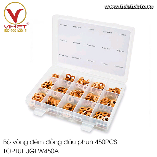 Bộ vòng đệm kim phun diesel 450PCS TOPTUL JGEW450A