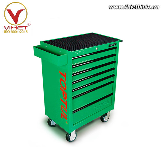 W/7-Drawer Tool Trolley - 215PCS Mechanics Tool Set (GENERAL SERIES) GREEN