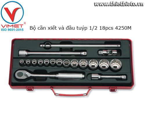 Bộ cần xiết và đầu tuýp 1/2 18pcs Koken 4250M