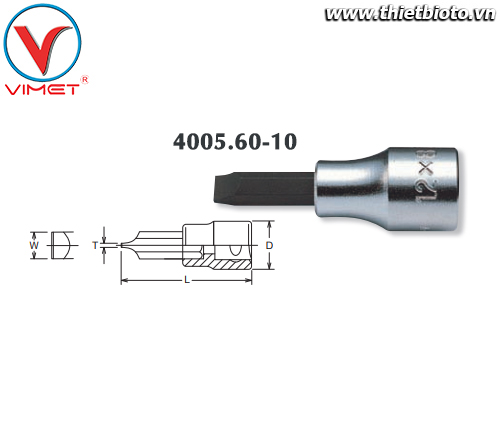 Đầu tuýp mũi dẹt 1.6x10mm Koken 4005.60-10