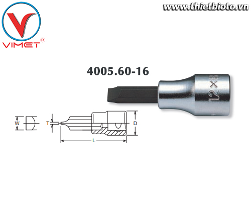 Đầu tuýp mũi dẹt 2.5x16mm Koken 4005.60-16
